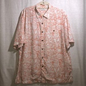 Caribbean Hawaiian Orange and White Shirt size XL